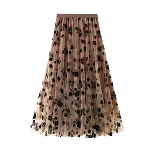 Medium and long thin draping Gauze skirt super fairy pleated skirt