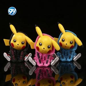 3Pcs <strong>Hoodie</strong> Pikachu Figure Anime Cartoon Electric Mouse Doll Toy Statue - Product Image 1