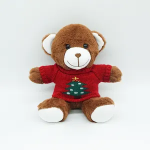 Christmas tree Plush sitting bear with sweater toys Stuffed Teddy Bear toys with jumper For Birthday holiday Gift