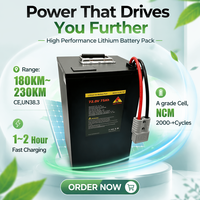 Batterie semi-solide LiNiMnCoO2 pour vélo électrique 60V 72V 75Ah, 2000 cycles, haute qualité, vente en gros