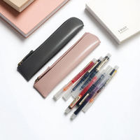 Étuis à crayons vintage en cuir PU, sacs à crayons créatifs à fermeture éclair, porte-stylos pour étudiants, fournitures scolaires Kawaii