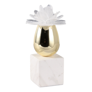 Scultura floreale moderna con base in marmo, statua decorativa per casa, ufficio, bagno, mensola, decorazione per interni - Product Image 2