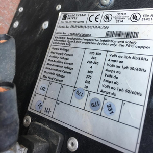 Controlador de Velocidad EUROTHERM 591C27005301041000 591C/2700/5/3/0/1/0/41/000 EUROTHERM 591C/2700/5/3/0/1/0/41/000 - Product Image 3