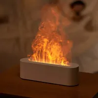 Humidificateur d'Air et Diffuseur d'Arômes Ultrasonique à Effet Flamme 3D pour Bureau et Maison