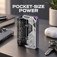 Batterie externe compacte 21700 remplaçable, charge rapide 22,5 W, 5000 mAh, mini batterie externe, chargeur portable USB-C