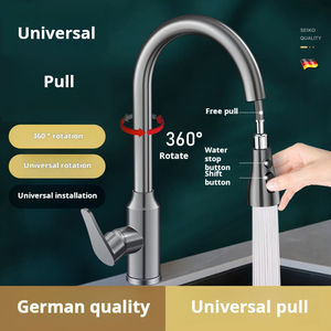 <span class=keywords><strong>Robinet</strong></span> de <span class=keywords><strong>cuisine</strong></span> en acier inoxydable 304 à poignée unique avec douchette extractible de 31,5 pouces, gris anthracite, pivotant à 360° pour <span class=keywords><strong>cuisine</strong></span> moderne - Product Image 2