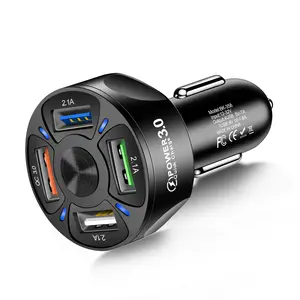 Produk Laris Kualitas Tinggi Pengisi Daya Usb Pengisi Daya Cepat 2023 Mobil 4 Port 12V Adaptor Usb Pengisi Daya Mobil 4 Port