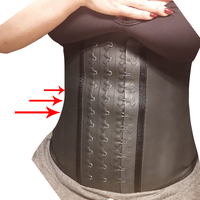 Faja Reductora de Látex con 3 Hileras de Ganchos, Cierre Invisible, Ajustable, con Varillas, Control de Abdomen y Vientre Bajo para Mujer