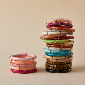 <span class=keywords><strong>Bracelet</strong></span> manchette en acrylique tendance ORNAPEADIA pour femme, élastique, taille ajustable, couleurs assorties, usage quotidien, cadeau - Product Image 1