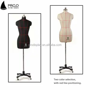 Maniquí de sastrería de talla grande para mujer, maniquí de espuma ajustable con ruedas, para parte superior del cuerpo, tienda de ropa, venta al por menor - Product Image 4