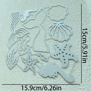 1pc Fustelle in metallo a forma di <span class=keywords><strong>organismo</strong></span> marino per la creazione di biglietti, fustelle decorative per scrapbooking fai da te e lavori artigianali - Product Image 6