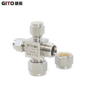 Connecteur à quatre voies en alliage de titane haute pression HC-276, connecteur à quatre voies à double ferrule Hastelloy, autres connecteurs - Product Image 2