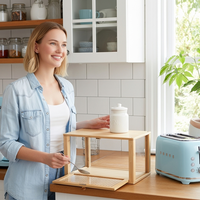 Boîte de rangement pour pain en bambou naturel, écologique, avec porte en rotin et fenêtre transparente, pour la conservation de la fraîcheur en cuisine, directement de l'usine