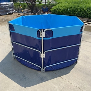 Grote commerciële stalen viskweektanks, garnalenkwekerij PVC voor buiten aquacultuur, verzinkte paneel viskweektanks - Product Image 3