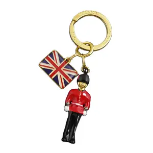 新到廉价纪念品钥匙圈英国纪念品珐琅钥匙扣英国旅行钥匙圈心形金属钥匙圈