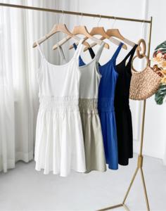 Robe débardeur sportive côtelée sans manches à col rond coupe trapèze 2026 pour la gym, le tennis et les vacances, avec sous-vêtements intégrés - Product Image 5