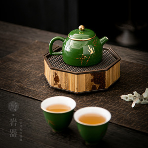 Service à thé vert émeraude, une théière, deux tasses, simple service à thé Kung Fu pour cadeaux d'affaires - Product Image 4