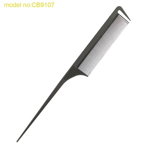 Private Label Professional Salon Dressing Tool Carbon antistatico Hair Barber Long Steel Tail Thin Teeth Braid Comb - Product Image 4