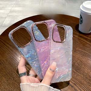 Coque à paillettes étoilées Texture lentille électrolytique coque de téléphone pour iPhone 15 Airtag pour Apple Made Durable PC Soft PC Border Guard - Product Image 1