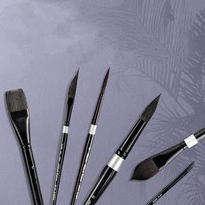 Professionnel 6 pièces <span class=keywords><strong>aquarelle</strong></span> pinceaux ensemble écureuil rond ventilateur et cheveux plats pour acrylique huile <span class=keywords><strong>aquarelle</strong></span> Gouache visage peinture - Product Image 2