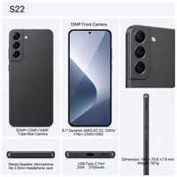 Ponsel S22 5G 8GB+128GB 3700mAh Pengisian Cepat Versi Global Tidak Terkunci Grosir
