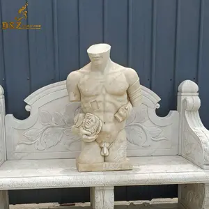 Escultura de Torso para hombre, estatua personalizada de tamaño real, piedra Natural, mármol blanco, Griego, Romano