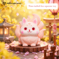 Adorable jouet souple Renard à neuf queues, jouet anti-stress en TPR à récupération lente, marchandise de revente pour les supermarchés et le commerce de détail