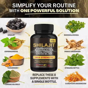 OEM Private Label 10-in-1 Gouden Capsule Pure Himalaya Shilajit Capsules Ashwagandha Capsules voor Gezondheid Voedingssupplement - Product Image 4