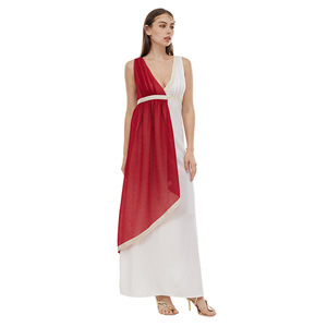 Costume de déesse romaine pour femmes, tenue de fête en polyester rouge - Product Image 5