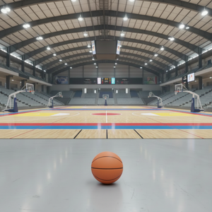 ออกแบบมาเพื่อการเล่นบาสเกตบอลและแบดมินตัน สนามกีฬาในร่มหลังนี้ผสานการออกแบบที่ทันสมัยเข้ากับโครงสร้างเหล็กสำเร็จรูปน้ำหนักเบา - Product Image 4