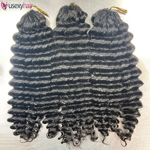 Cheveux humains au crochet pré-bouclés, noirs, pour femmes, ondulations profondes sans nœuds, 100 % vierges Remy, sans perte de cheveux - Product Image 1