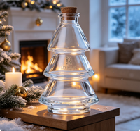 Bouteille diffuseur en verre en forme de sapin de Noël DY-C-127, vide, avec bouchon en liège, pour parfum d'ambiance et décoration intérieure