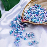Colorido Rhinestone perla Nail Art cristal tamaño cuentas sin agujeros redondo ABS imitación perla DIY manualidades Decoración