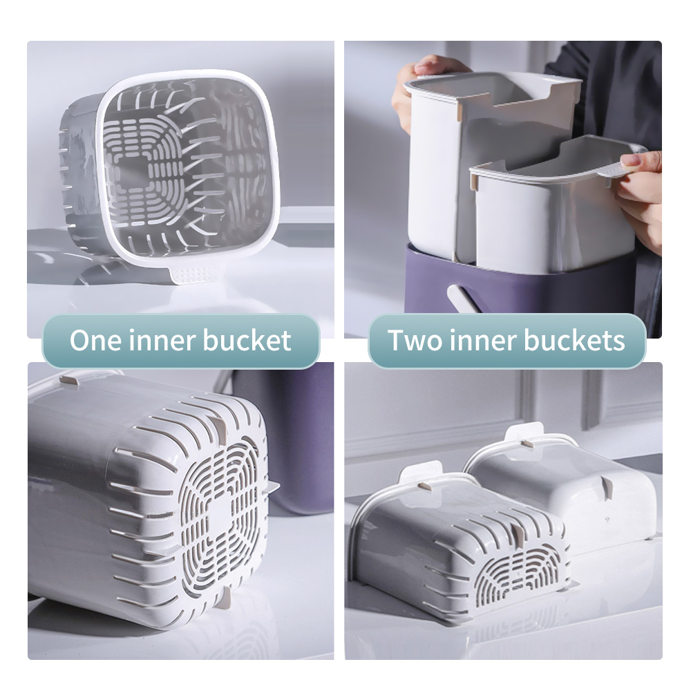 Маленькая двухслойная пластиковая стандартная кухонная мусорная корзина, столешница, компостная корзина премиум-класса