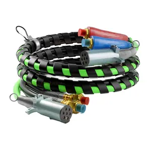 12ft 3-In-1 Air Line Hose Kit Semi Truck Trailer Hose Truck And Trailer Parts Accessories