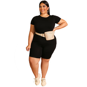<span class=keywords><strong>Ensemble</strong></span> pantalon et haut femme grande taille, style européen et américain, couleur unie, mode décontractée, 20705. - Product Image 2