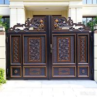 Portail de luxe électrique en alliage d'aluminium thermolaqué, design populaire, clôture pour animaux, dimensions personnalisables pour maisons