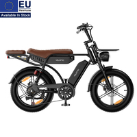 Vélo électrique M9 20x4.0 250W 48V 35Ah Double batterie 130 km d'autonomie 7 vitesses Freins hydrauliques Ebike