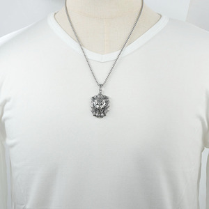 Yunnique – collier avec pendentif Lion en acier inoxydable, forme d'animal en argent, Design géométrique, bijoux à la mode pour hommes et femmes, 122024 - Product Image 4