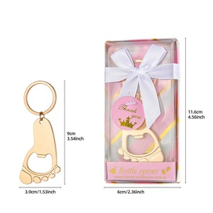 Abridor de Botellas de Cerveza con Pie de Bebé Dorado, Recuerdo Grabado con Láser para Invitados de Boda, Fiesta o Bautizo - Product Image 3