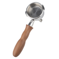 Porte-filtre à double bec pour expresso, 2 tasses, 58 mm, 2 oreilles, en acier inoxydable 304 de qualité alimentaire, avec poignée en bois de rose remplaçable, pour Gaggia