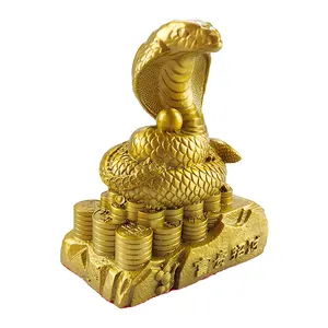 Ornamen kuningan dekorasi meja, seni desain kustom ornamen ular zodiak dekorasi rumah ornamen tembaga