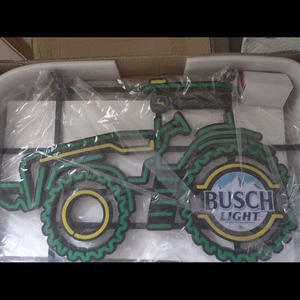 工場カスタム卸売広告ロゴネオンサインLEDファームトラクター照明付きライトビールサイン - Product Image 6