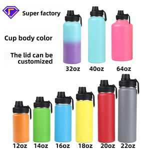 Gourde isotherme personnalisée 40 oz grande capacité, bouteille thermique sous vide en acier inoxydable pour boissons sportives avec LOGO et 3 couvercles - Product Image 4