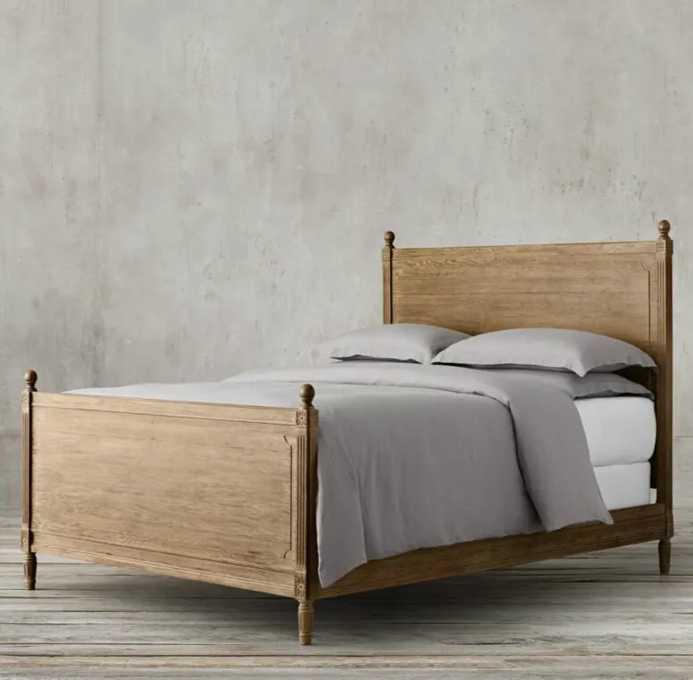 سرير مزدوج من البلوط على الطراز الأمريكي, سرير مزدوج من البلوط للبالغين ، طراز كلاسيكي مناسب لغرفة النوم