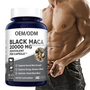 Suplementos Alimenticios de Maca Negra OEM de 20000 mg, Cápsulas de Raíz Herbal para la Fuerza Masculina, Apoya la Función Normal en Hombres - Product Image 1