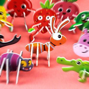 Fatto a mano educativo 3D Puzzle aereo e dinosauro modelli di carta per bambini giocattolo premio all'ingrosso divertimento scuola elementare fai da te - Product Image 4