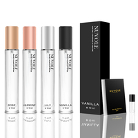 Nouvelle conception de flacon de parfum en verre de 10 ml, flacon de parfum rond transparent, flacons de test de parfum personnalisés avec emballage en boîte