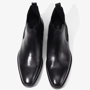 Botas Chelsea <span class=keywords><strong>de</strong></span> Media Pantorrilla para <span class=keywords><strong>Hombre</strong></span>, Estilo Británico, <span class=keywords><strong>de</strong></span> Cuero Genuino Premium, Punta Cuadrada, Transpirables - Product Image 4