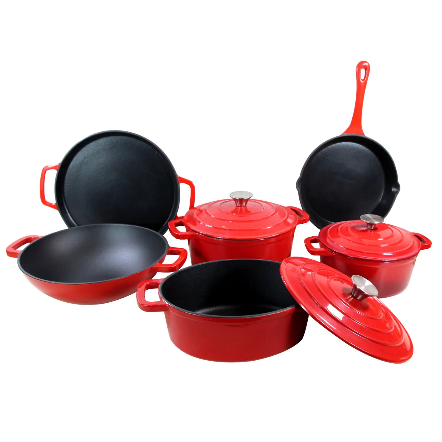 2023 Hot Selling Enameled Cast Iron Cookware Set Bakeware Sets